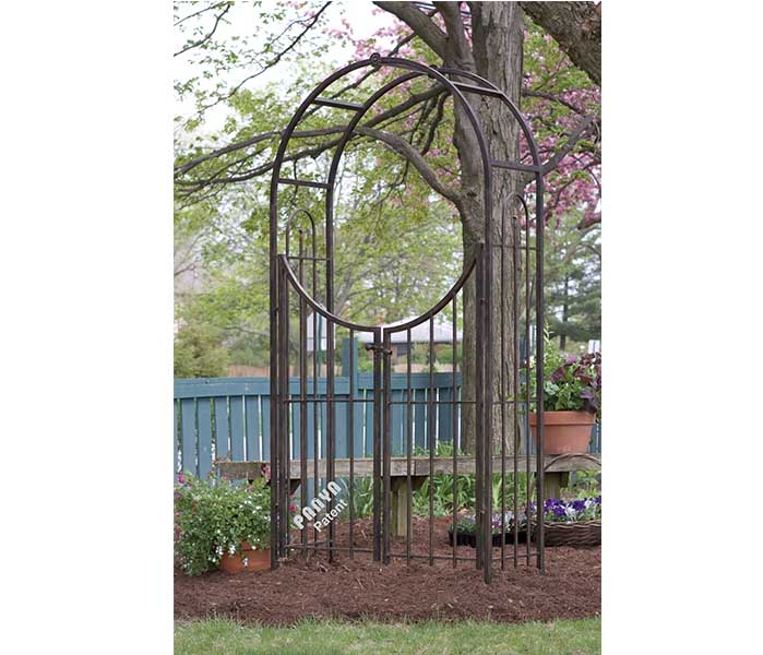 Arched Top Garden Arbor with Gate