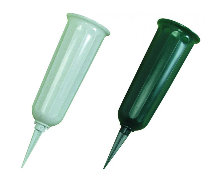 Plastic cemetery vases Metal cone vases water tube