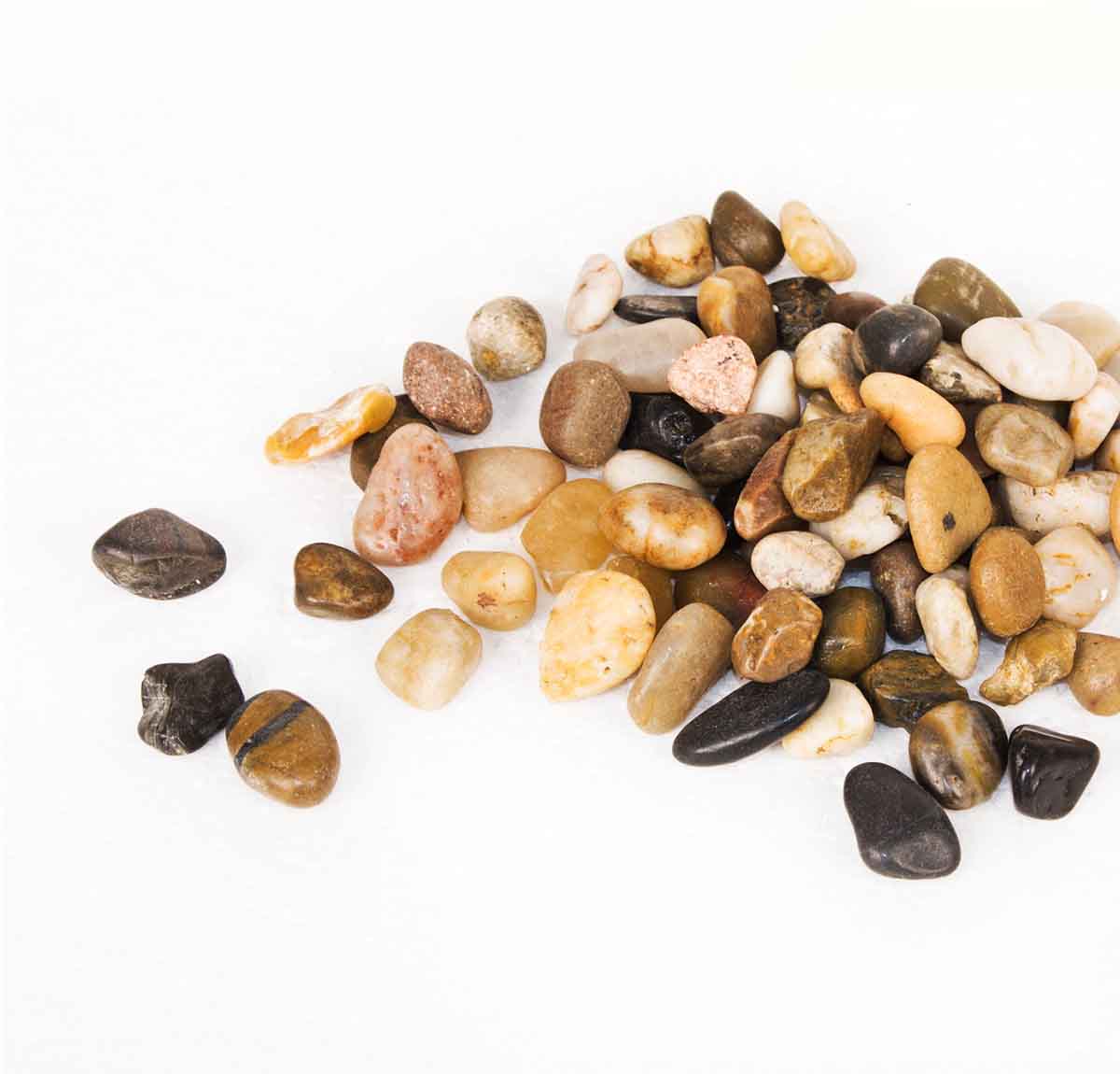 Assorted river rocks mat